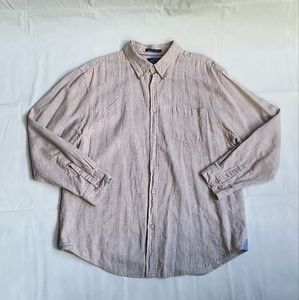 Bruno Linen Men's Long Sleeve Button Down Shirt XL